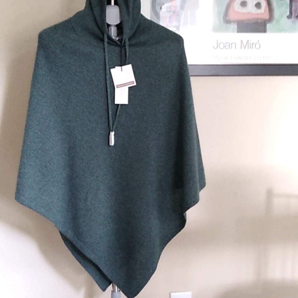 NWT Rachel Zoe 100% 2 Ply Hooded Cashmere Poncho